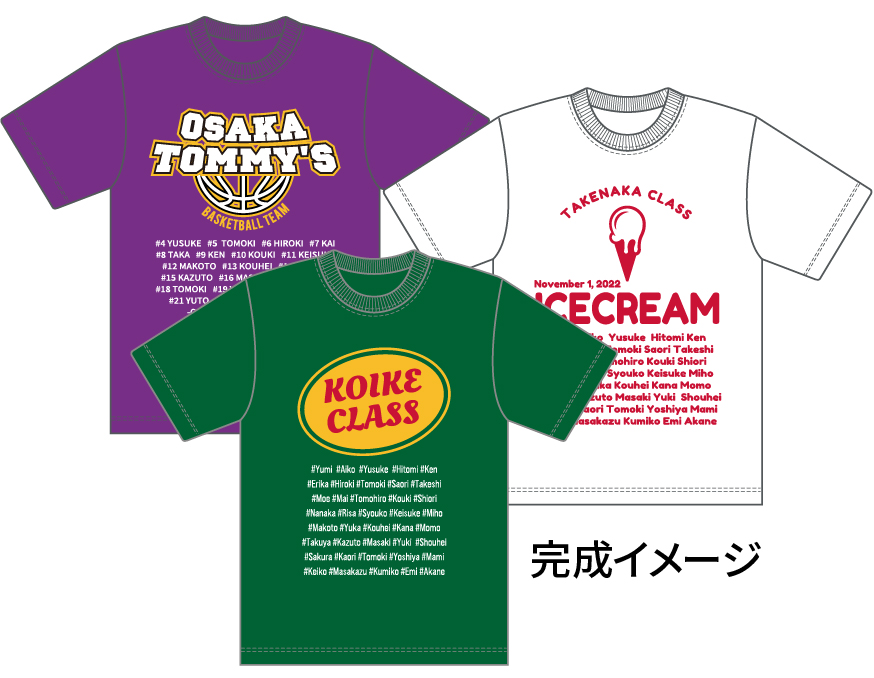 オリジナルtシャツのデザインテンプレート例 オリジナルtシャツのプリント デザイン作成ならトミーズ