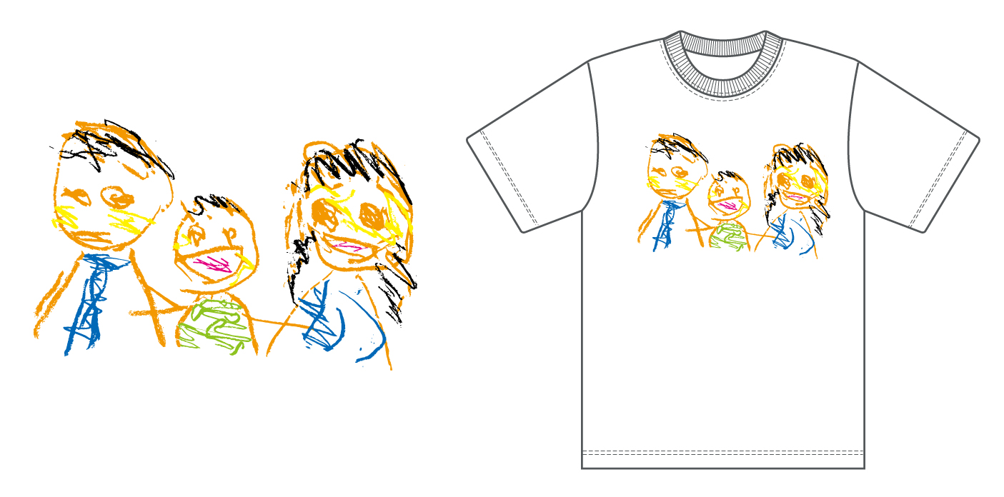 子供が描いた家族の絵デザインパターン