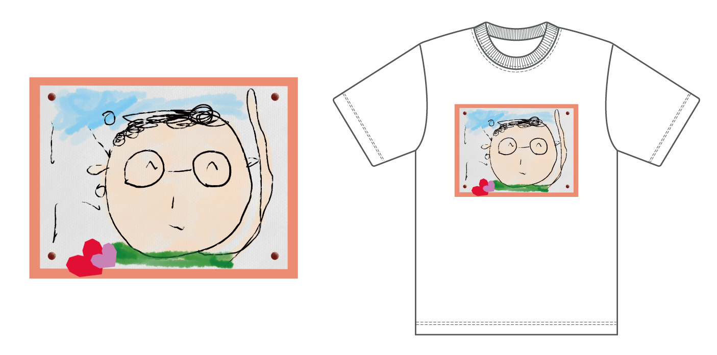 プレゼントの子供が描いた似顔絵デザインパターン