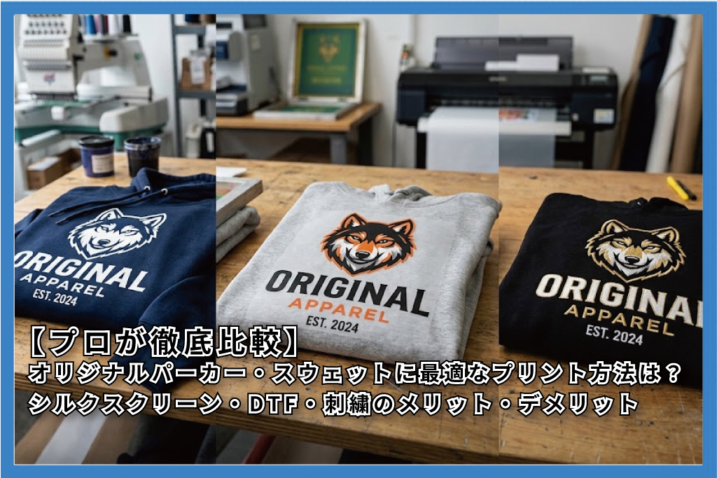 プロが徹底比較】オリジナルパーカー・スウェットに最適なプリント方法