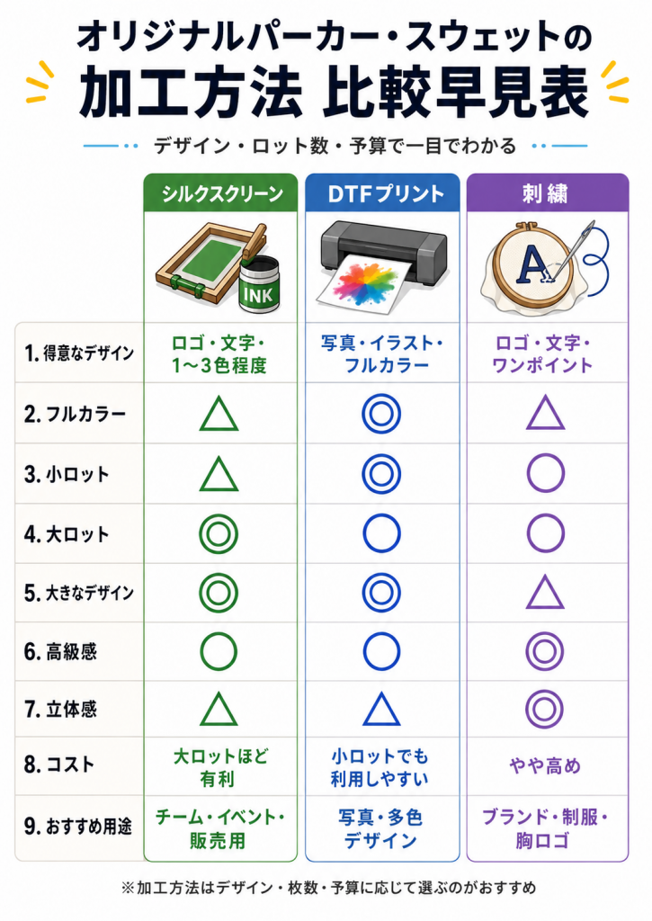 プリント方法の比較
