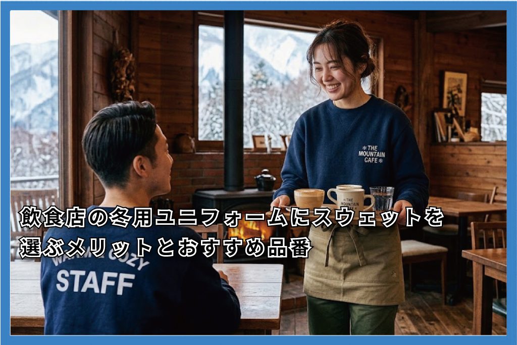 飲食の冬用ユニフォームにスウェット