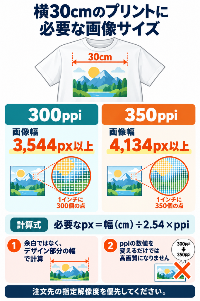 横30cmプリントの必要画像サイズ